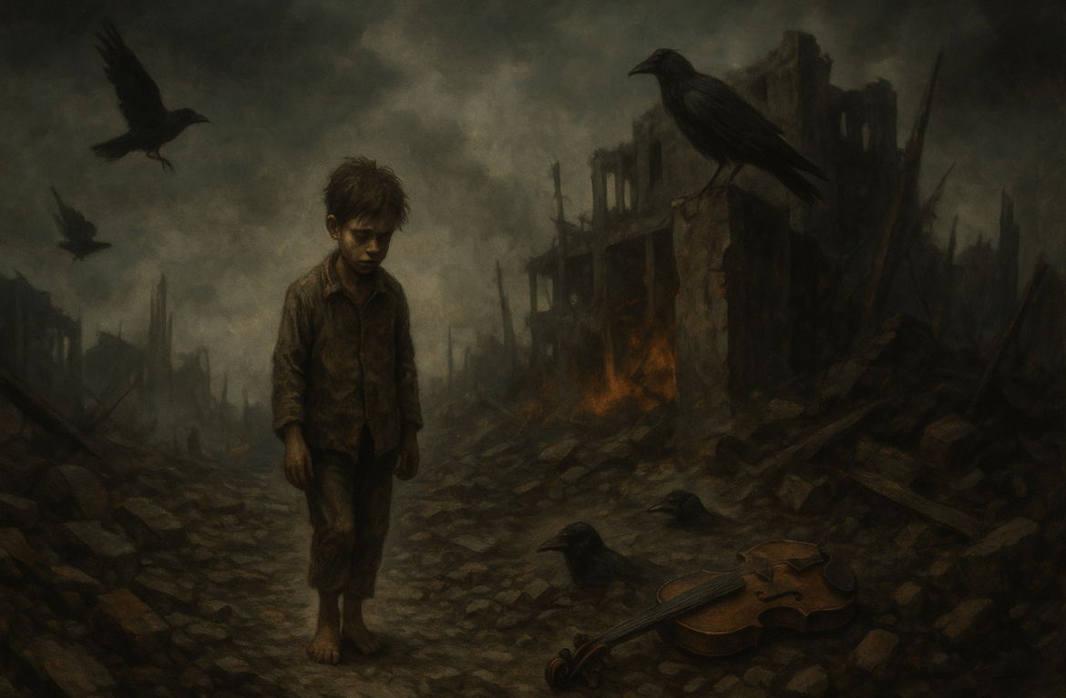 A dor (ou a apatia) da guerra 6 - Beatriz Meireles menino em gaza, no meio dos destroços